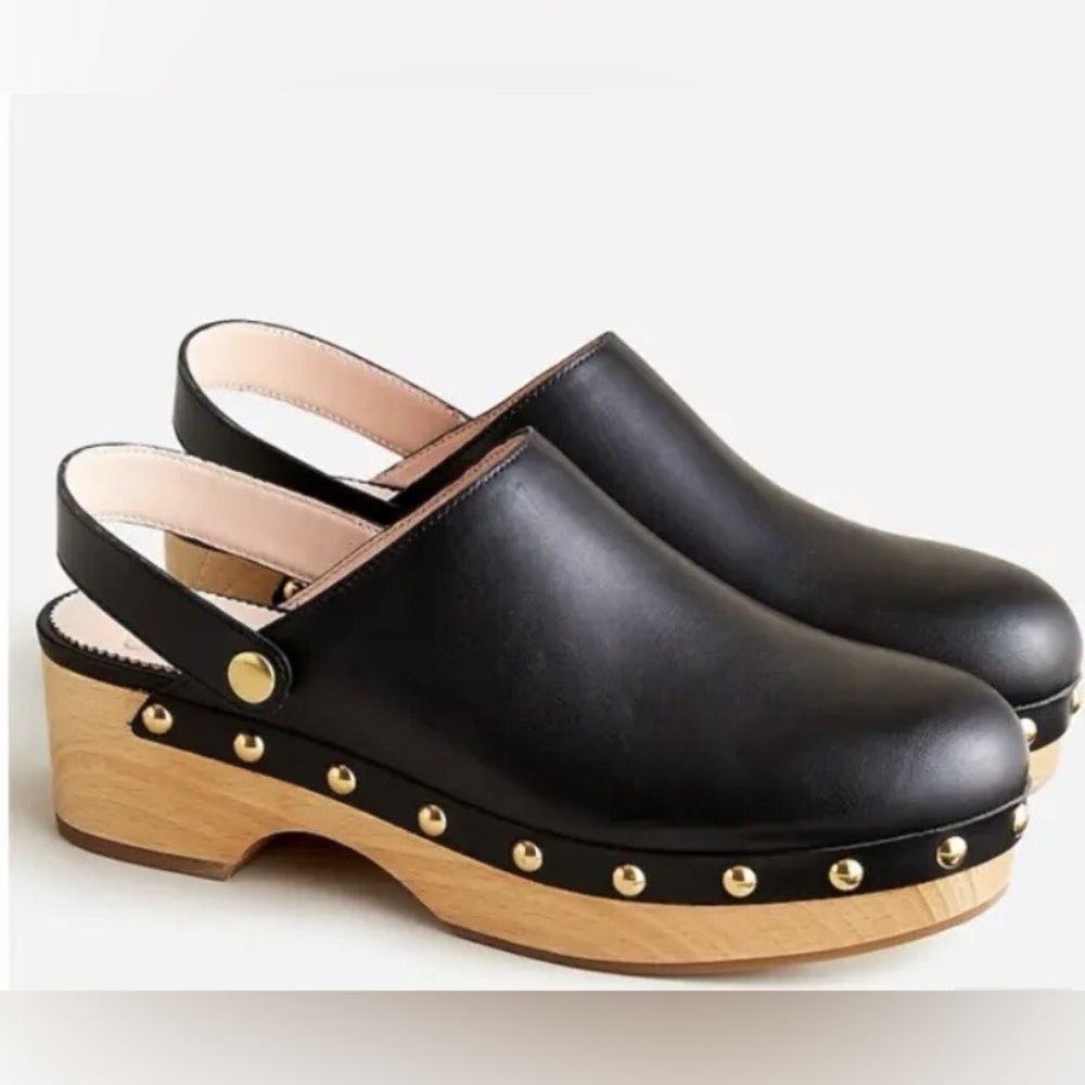 J Crew Convertible Leather Clog Black 9